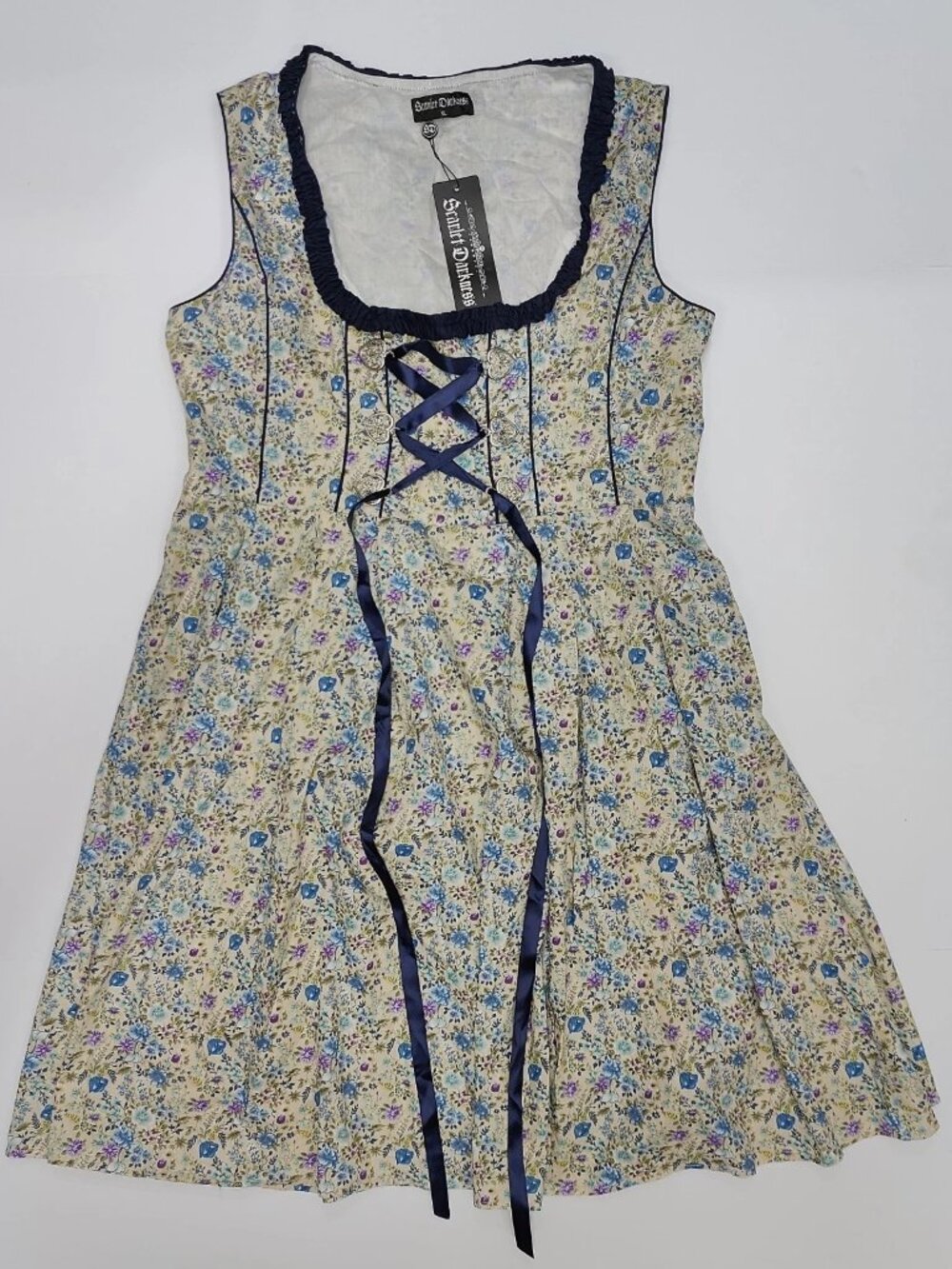 Scarlet Darkness Cream Floral Fit & Flare Dress Size XL